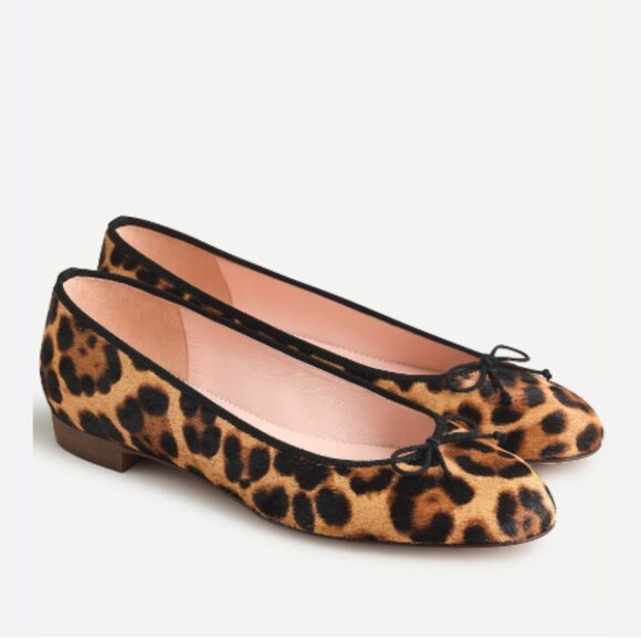 J. Crew Brown Kiki Leopard Print Bow Ballet Flats 7.5 - Picture 1 of 7